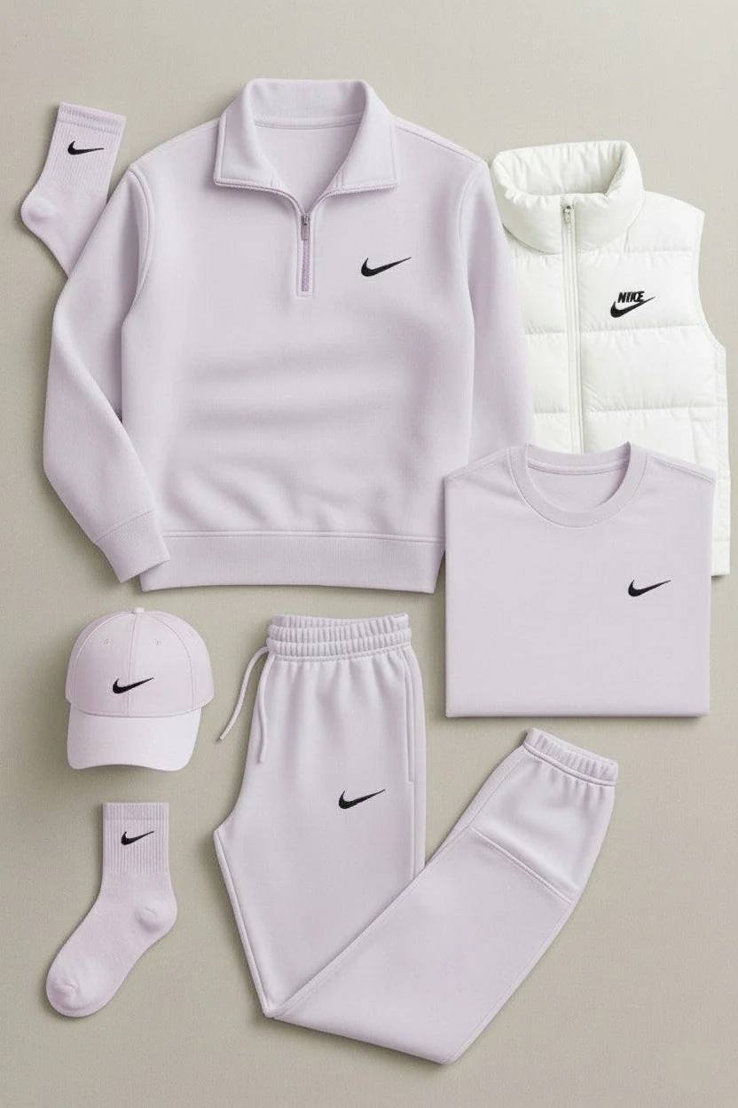 NK™ Winter Set – Fleece Tracksuit + Logo T-Shirt + Winter Puffer Jacket