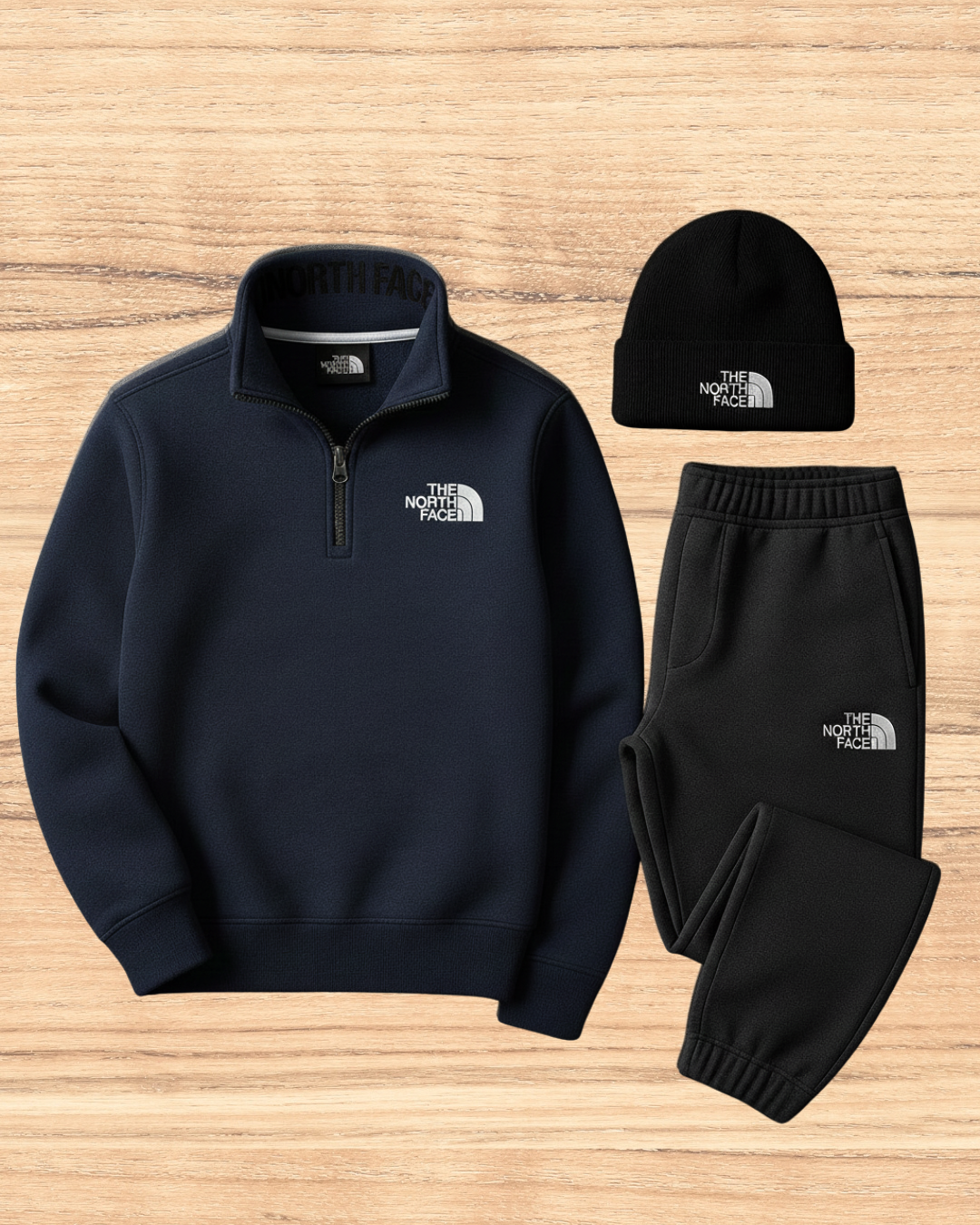 TNF™ Premium Winter Set – Half-Zip Sweatshirt + Joggers + Beanie