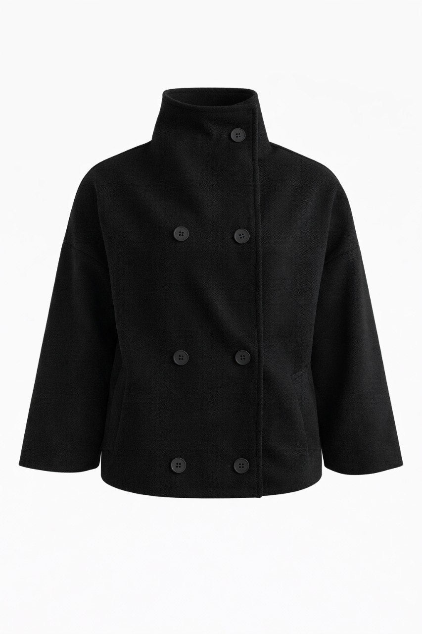 Minimal Wool-Blend Short Coat