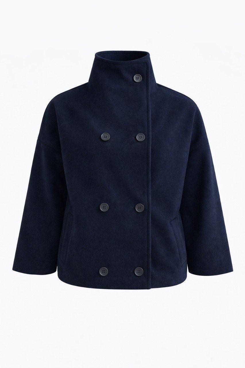 Minimal Wool-Blend Short Coat